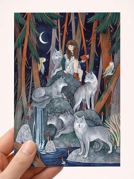 Открытка Анна Спешилова «Волки», односторонняя, фото 1.