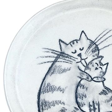 Тарелка ручной работы «Котики», керамика, 18 см, фото 3.