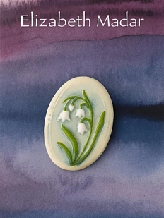 Брошь ручной работы Elizabeth Madar «Ландыш», керамика
