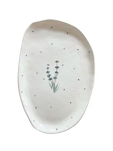 Блюдце ручной работы Верба керамика Колокольчики, керамика, 19 см