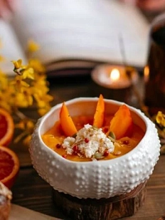 Глубокая тарелка морской ёж ручной работы VELES «Звезда Элендиля», фарфор, 350 мл