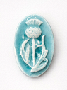 Брошь ручной работы Elizabeth Madar Чертополох, овальная, голубая, керамика, превью фото 1