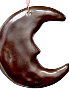 Ёлочная игрушка ручной работы «Полумесяц», коричневый, 9 см