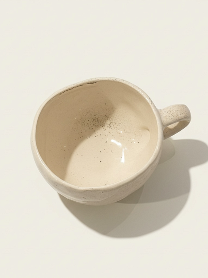 Кружка ручной работы Мастерская Виктории Нор «Pause», перламутровая с зелеными разводами, керамика, 350мл, фото 3.