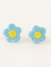 Серёжки-гвоздики Радость Рядом «Цветочки», полимерная глина, голубые