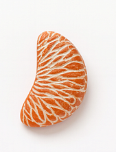 Брошь ручной работы «Долька мандарина», полимерная глина