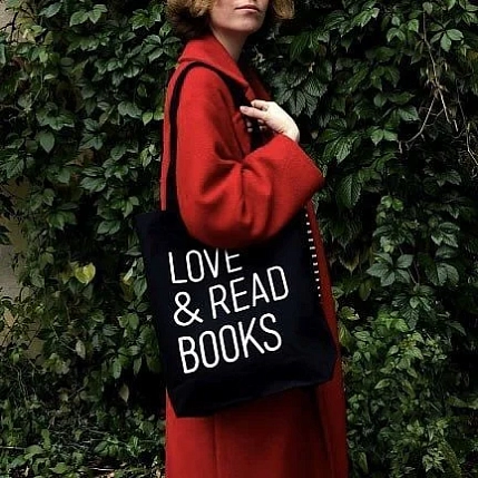 Сумка шоппер «Love and read», чёрный, фото 5.