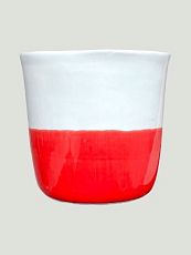 Стакан ручной работы «Красный кристалл», белый, керамика, 170 мл