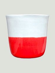 Стакан ручной работы «Красный кристалл», белый, керамика, 170 мл