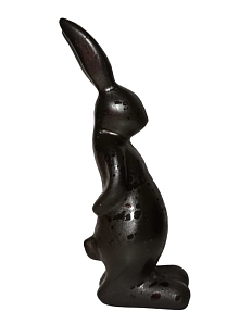 Статуэтка ручной работы Большой кролик, чёрная, керамика