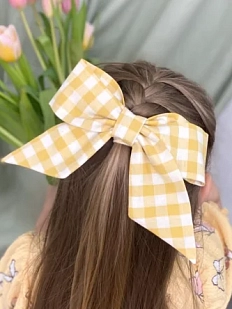 Бант БУКА «Цветочный мёд», на заколке, L, жёлтый