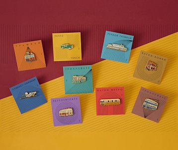 Металлический значок «Вагон конки» серия Ретро-транспорт, фото 2.