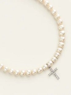 Чокер ручной работы «Holy», речной жемчуг, родированная латунь