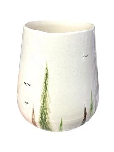 Стакан ручной работы Катя Вебер «Лес», белый, керамика, 250 мл