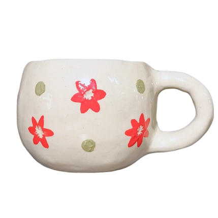 Кружка ручной работы Малёма с росписью «Цветочки», керамика, 200 мл, фото 1.