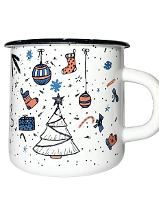 Эмалированная кружка Магтрэп «Новогодняя», белая, 400 мл