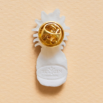 Брошь ручной работы Bulygin «Ананас», бело-серебристая, фарфор, фото 3.