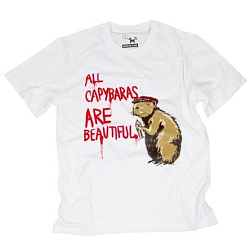 Футболка Barking store «Capybaras ACAB», XL муж., белый