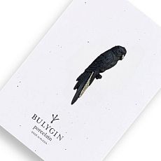 Брошь ручной работы Bulygin «Попугай», фарфор, чёрно-серебристая