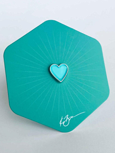 Значок «Сердечко», бирюзовый