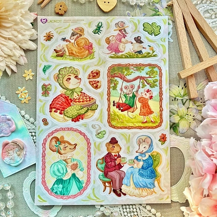 Стикерпак Лавкот «Винтажные мышки», А5, фото 1.