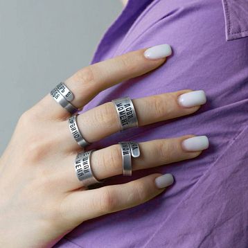 Кольцо металлическое «Любовь» 18/19, фото 2.