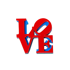 Брошь «LOVE», красная
