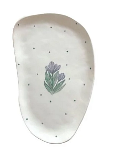 Блюдце ручной работы Верба керамика Крокус, керамика, 18 см