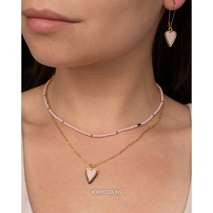 Серьги Сердечки из серии «Преданное сердце», дерево, розовые, фото 3.