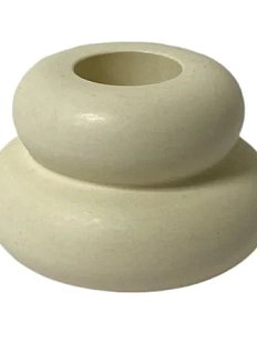 Подсвечник ручной работы однотонный «Кнопочка», светло-жёлтый