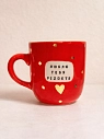 Кружка ручной работы Тата вытворяет/NF ceramics «Люблю тебя, piz*etz», красная, керамика, 450 мл, превью фото 1