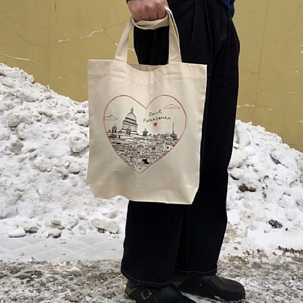 Сумка шоппер Подписные изделия «Исаакиевский собор», белый, фото 3.