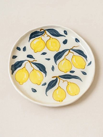 Тарелка ручной работы Татко керамика «Лимоны», керамика, 18 см, фото 1.