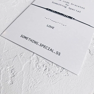 Браслет язык Морзе Something Special «Love» на чёрной нити, фото 7.