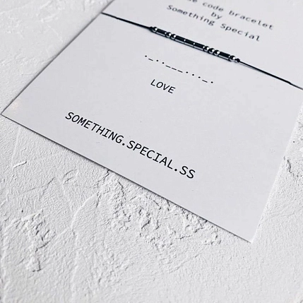 Браслет язык Морзе Something Special «Love» на чёрной нити, фото 7.