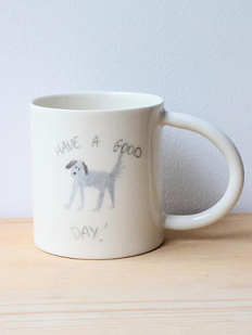 Кружка ручной работы Ладан керамика «Have a good day/dog», полуфарфор, 450 мл