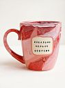 Кружка ручной работы NF ceramics «Идеально нельзя вовремя», красная, керамика, 400 мл, превью фото 1
