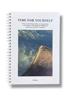 Блокнот на пружине ЛеРу «Time for yourself» в широкую линию, А5, 50 листов, белый