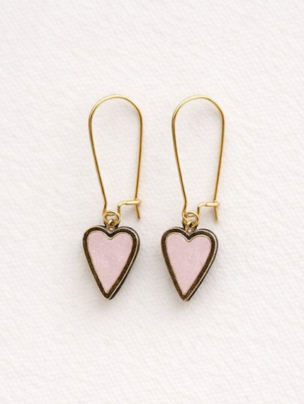 Серьги Сердечки из серии «Преданное сердце», дерево, розовые, фото 2.