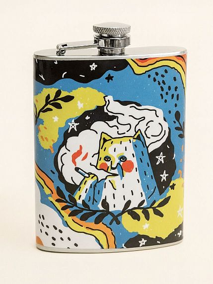 Фляга «Котик с сижкой new», фото 1.