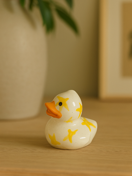 Керамическая фигурка Утёнок в звёздах, 4 см, фото 4.