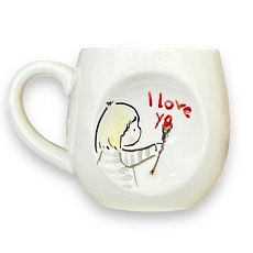 Кружка ручной работы с надписью «I love you», белая, керамика, 300 мл