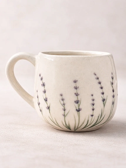 Кружка ручной работы Верба керамика «Лаванда», круглая, керамика, 250 мл, фото 1.