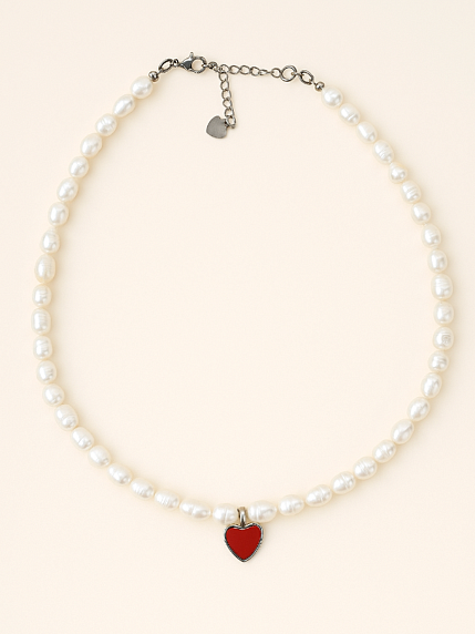 Чокер ручной работы «Emma», речной жемчуг, родированная латунь, фото 2.