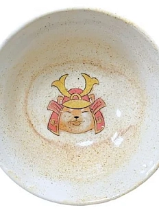 Блюдце ручной работы Керемет «Самурай сиба-ину», бежевое, керамика, 12 см