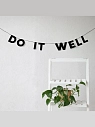 Бумажная гирлянда из букв Tak.sebe.prazdnik «DO IT WELL», чёрная, картон, 240 г/м², превью фото 2