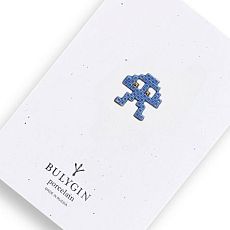 Брошь ручной работы Bulygin «Захватчик» малая, синяя, фарфор