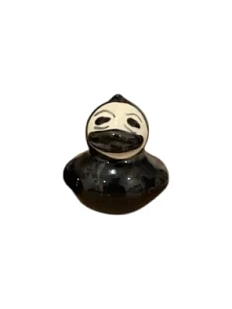 Керамическая фигурка Уточка, черная, 4 см