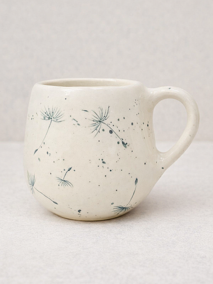 Кружка ручной работы Верба керамика «Одуванчики», круглая, керамика, 250 мл, фото 2.