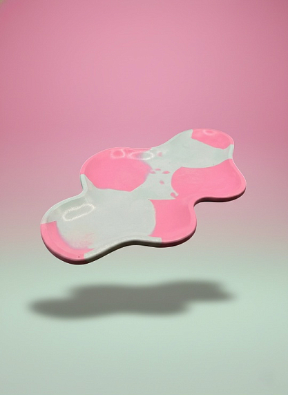 Поднос фигурный, «Облако», бирюзовый, фото 1.